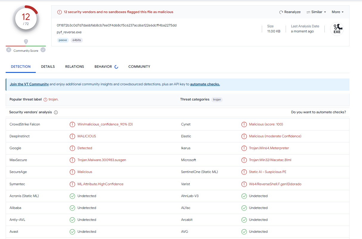Просмотр и сравнение результатов с предыдущим сканом