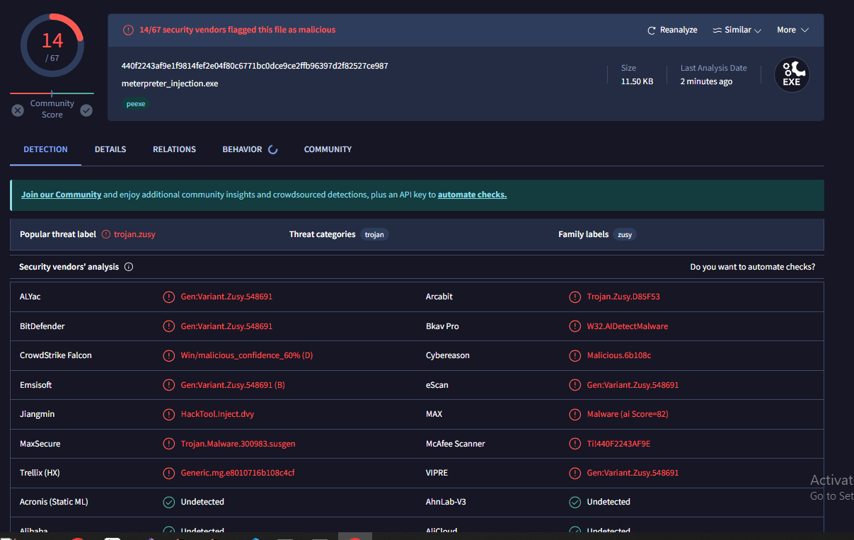 Созданный нами шаблон без шеллкода (только NOP)